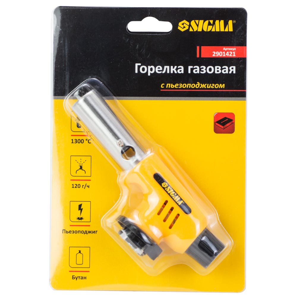 Горелка газовая Sigma с керамическим соплом и пьезоподжигом