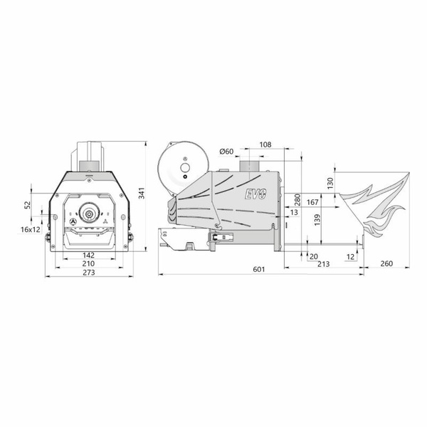 Пальник пелетний Thermo Alliance Evo 30 кВт у комплекті зі шнеком 1.5 м