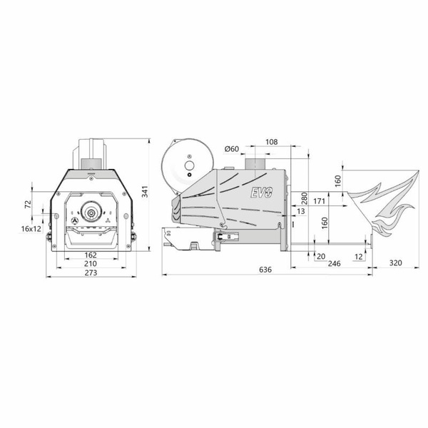 Пальник пелетний Thermo Alliance Evo 45 кВт у комплекті зі шнеком 1.5 м