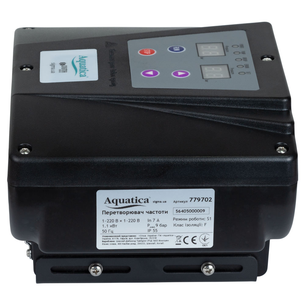 Перетворювач частоти Aquatica 1~220В x 1~220В до 1.1кВт + датчик тиску (AVF-1.1M)