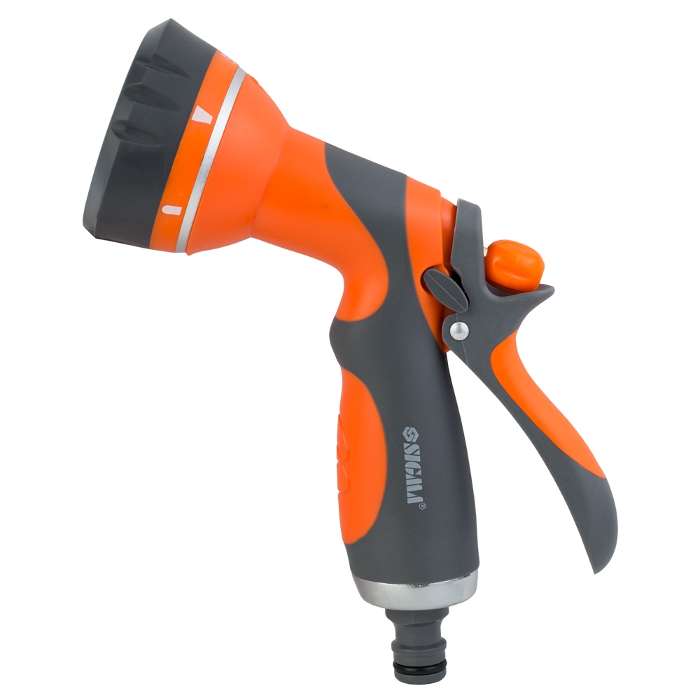 Пістолет-розпилювач Flora 6-ти режимний (ABS + TPR) помаранчево-чорний