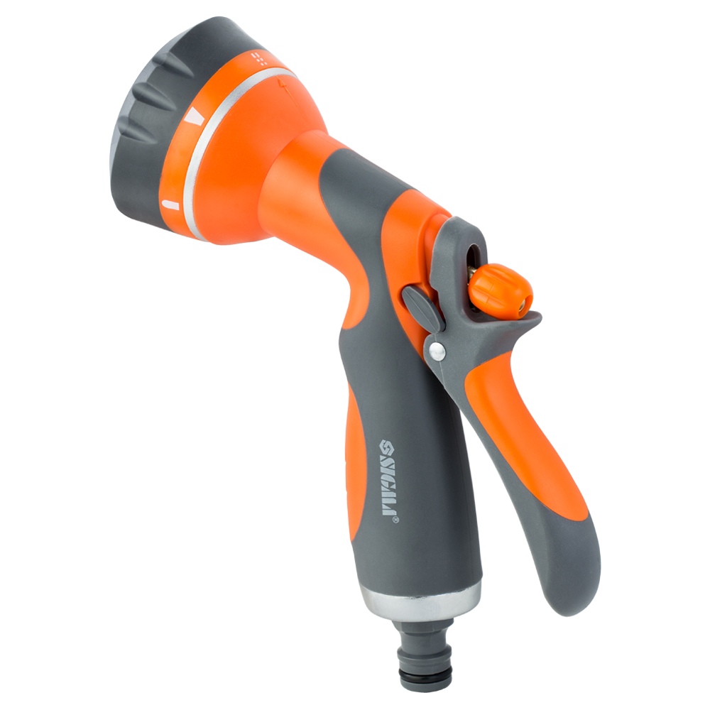 Пістолет-розпилювач Flora 6-ти режимний (ABS + TPR) помаранчево-чорний