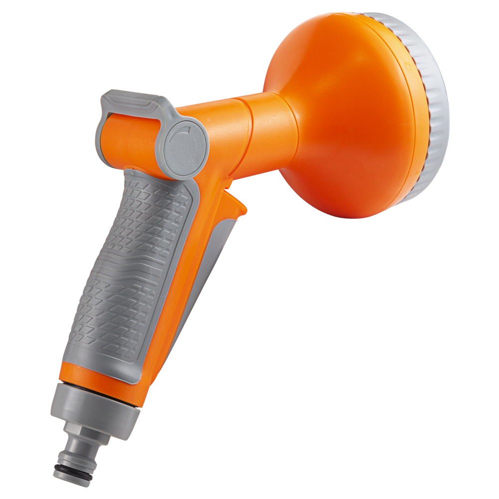 Пистолет-распылитель Flora 6-ти режимный (ABS+TPR) оранжево-серый