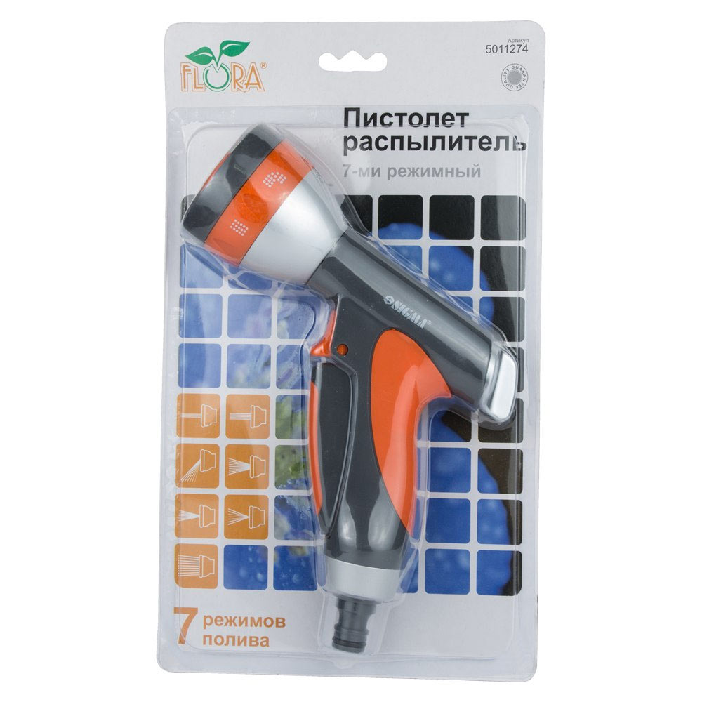 Пістолет-розпилювач Flora 7-ми режимний (ABS + AL + TPR)
