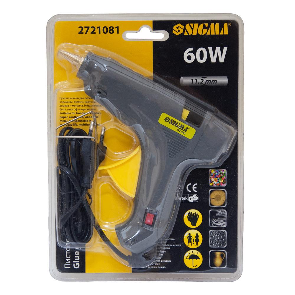 Пістолет термоклейовий Sigma з вимикачем Ø11.2 мм 60(100) Вт
