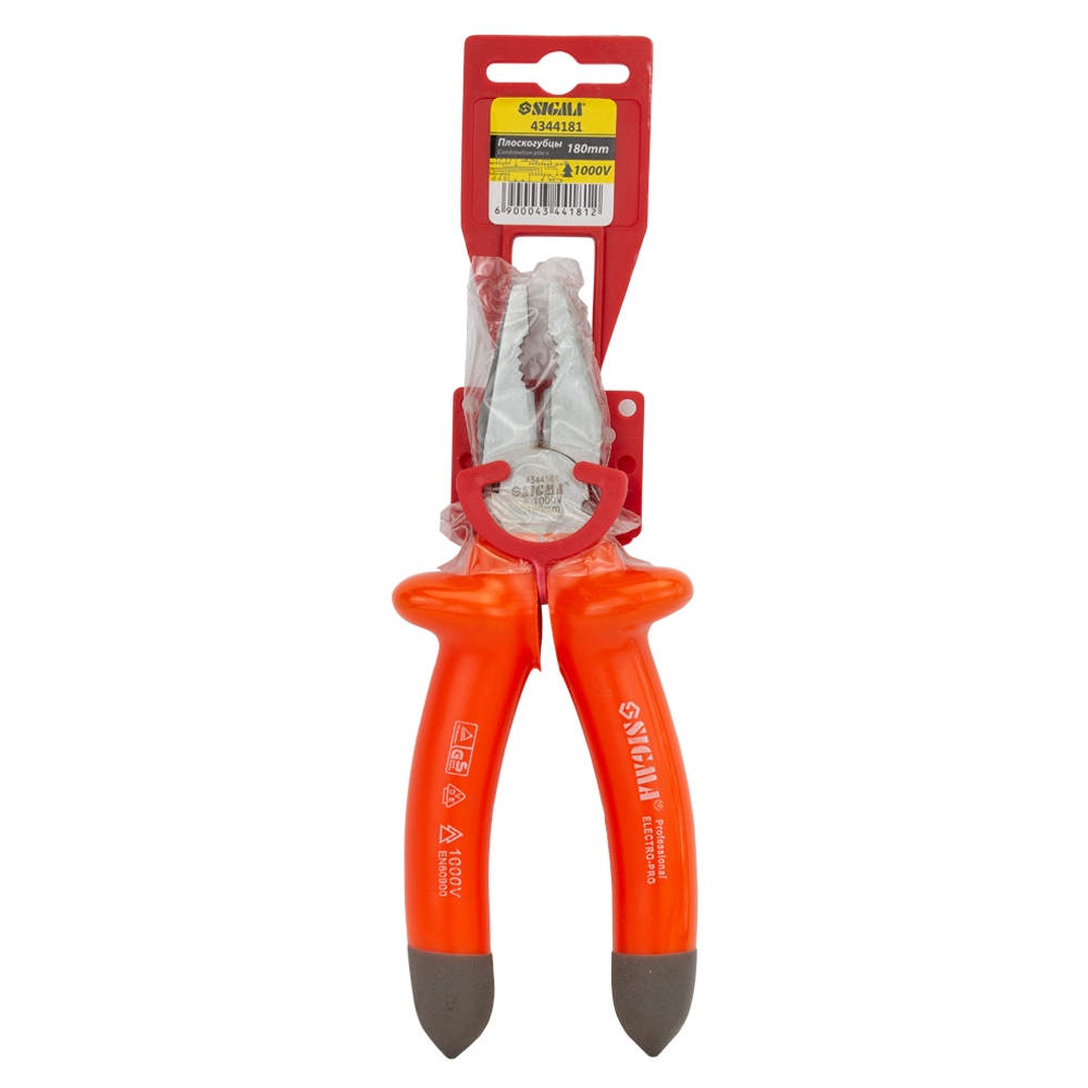 Плоскогубці Sigma 1000В діелектричні 180 мм