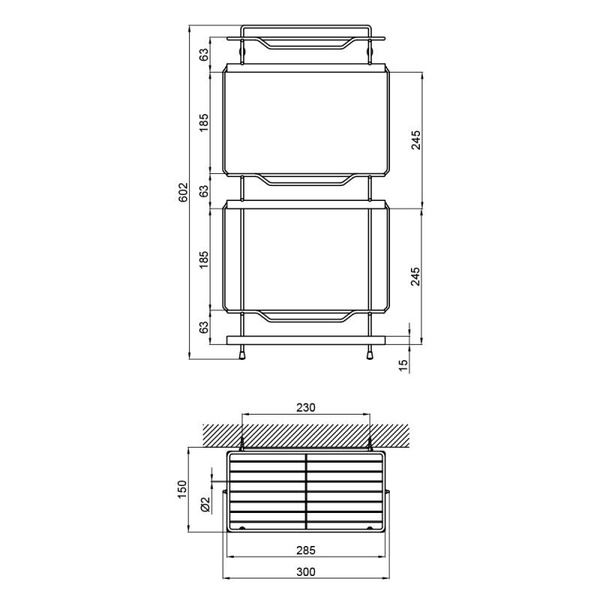 Полиця універсальна Lidz Radom 0608 3 ярусна Chrome (LDRAD0608CRM32486)