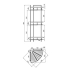 Полиця кутова Lidz Oreo 0606 3 ярусна Chrome (LDORE0606CRM32484)