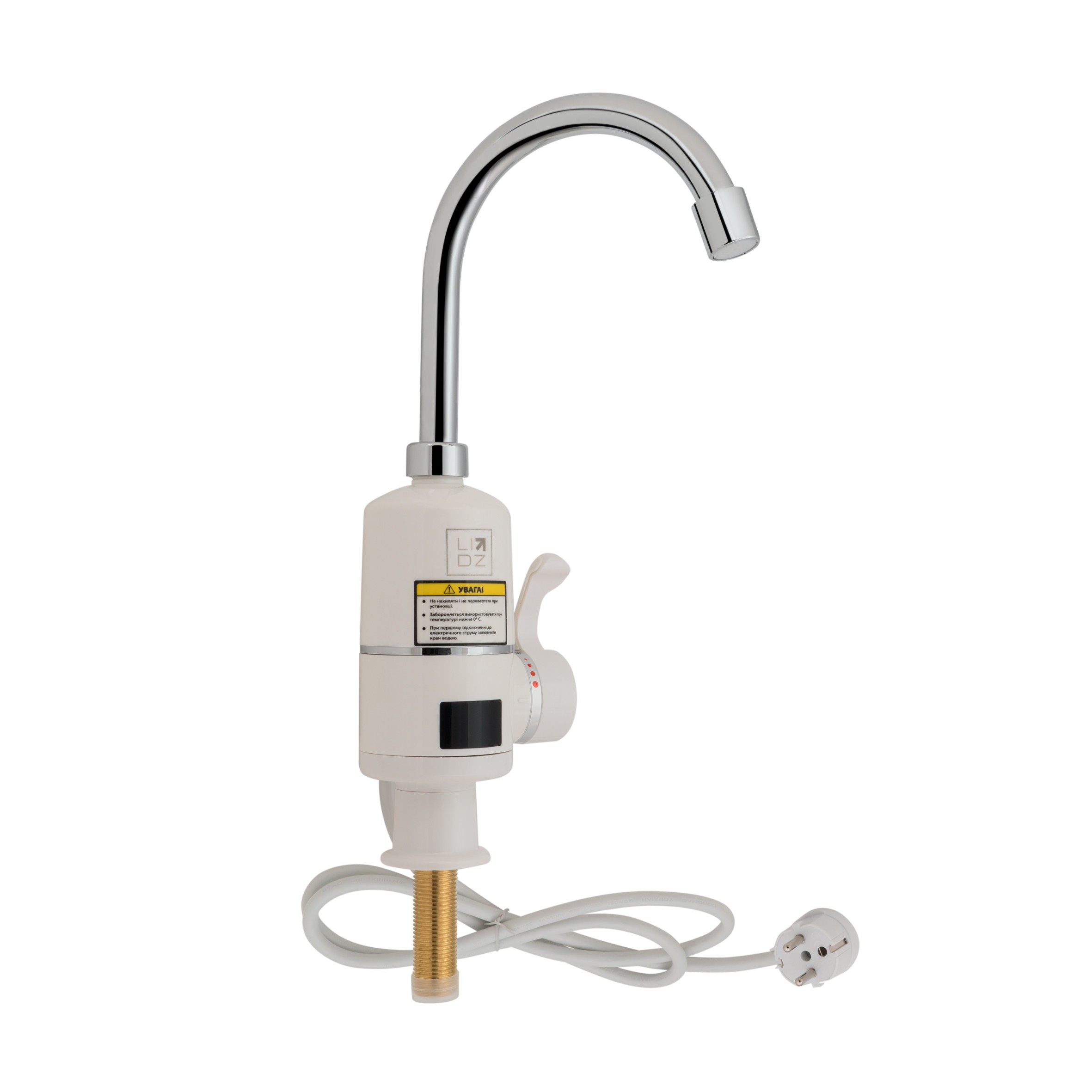Проточный кран-водонагреватель кухонный для кухни Lidz Warm 056 White / Chrome (LDWAR056WCR24984)