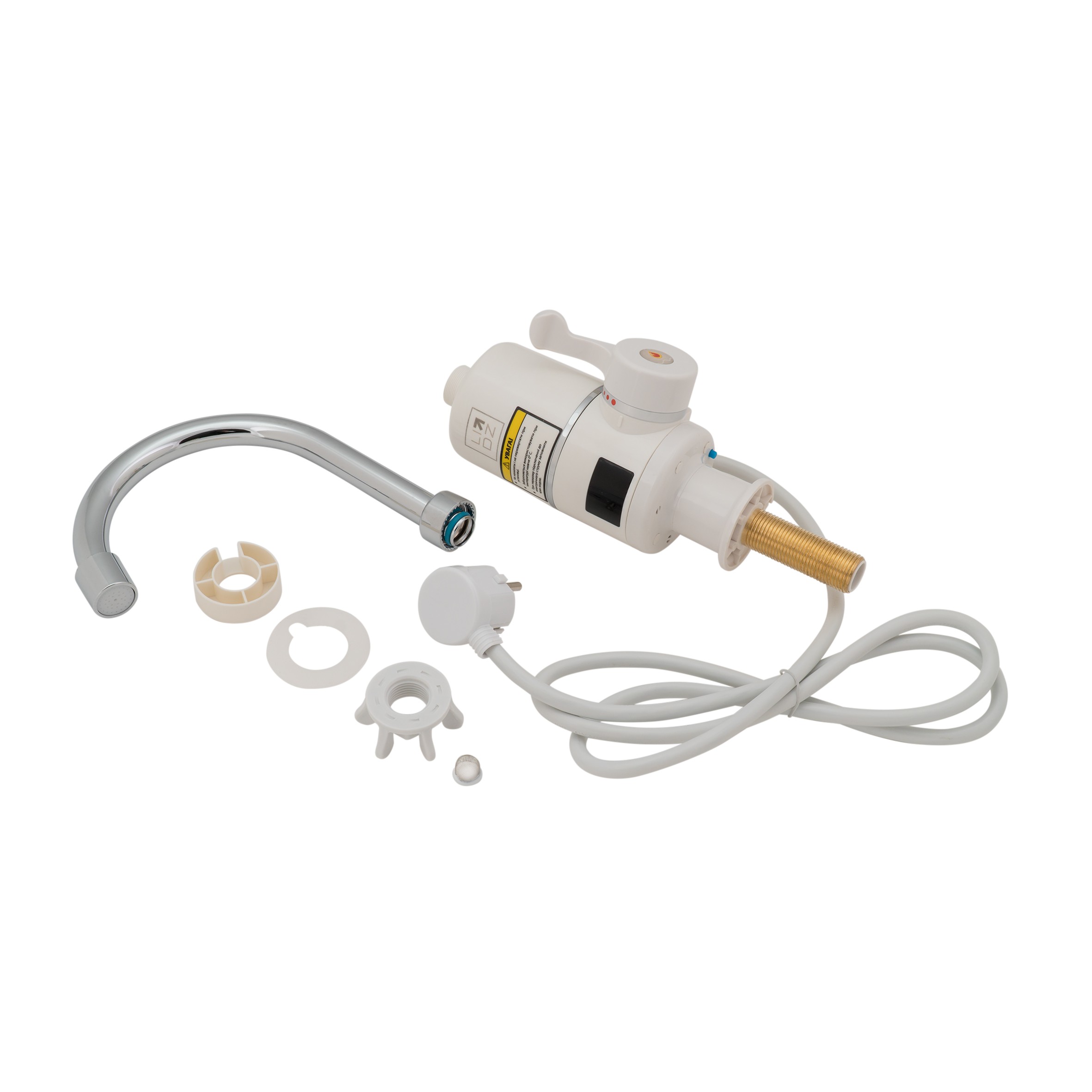 Проточный кран-водонагреватель кухонный для кухни Lidz Warm 056 White / Chrome (LDWAR056WCR24984)