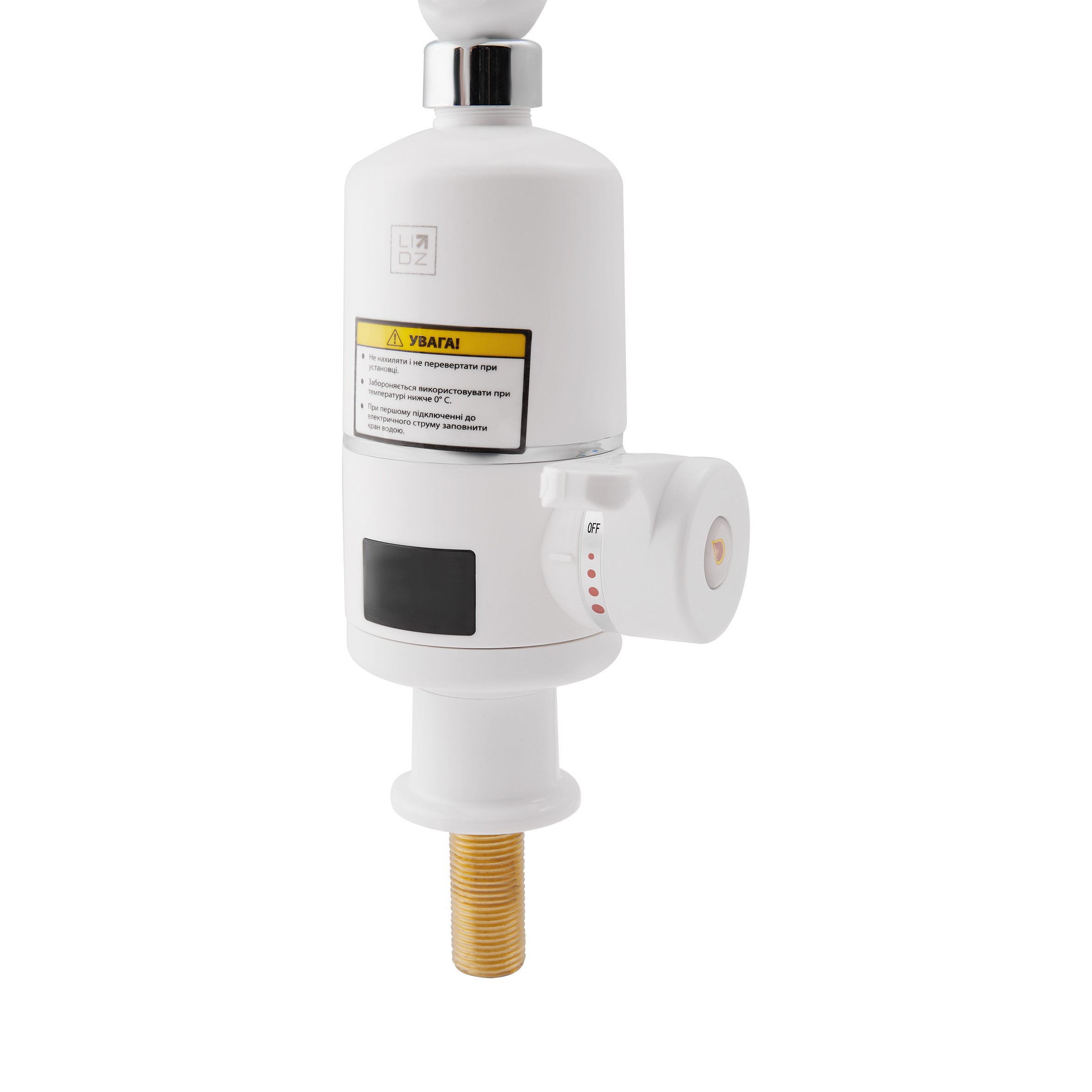 Проточный кран-водонагреватель кухонный для кухни Lidz Warm 057 White / Chrome (LDWAR057WCR24983)