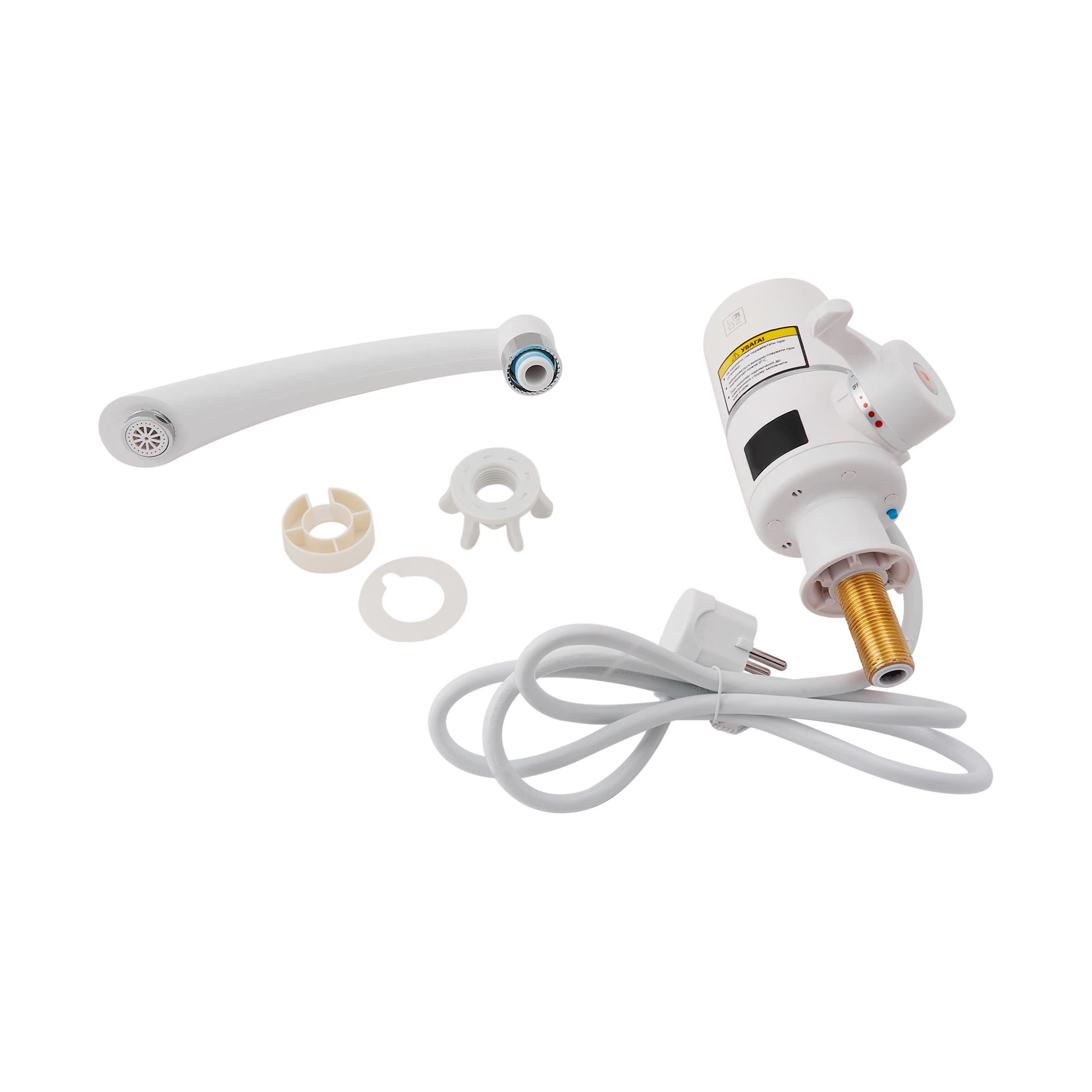 Проточный кран-водонагреватель кухонный для кухни Lidz Warm 057 White / Chrome (LDWAR057WCR24983)