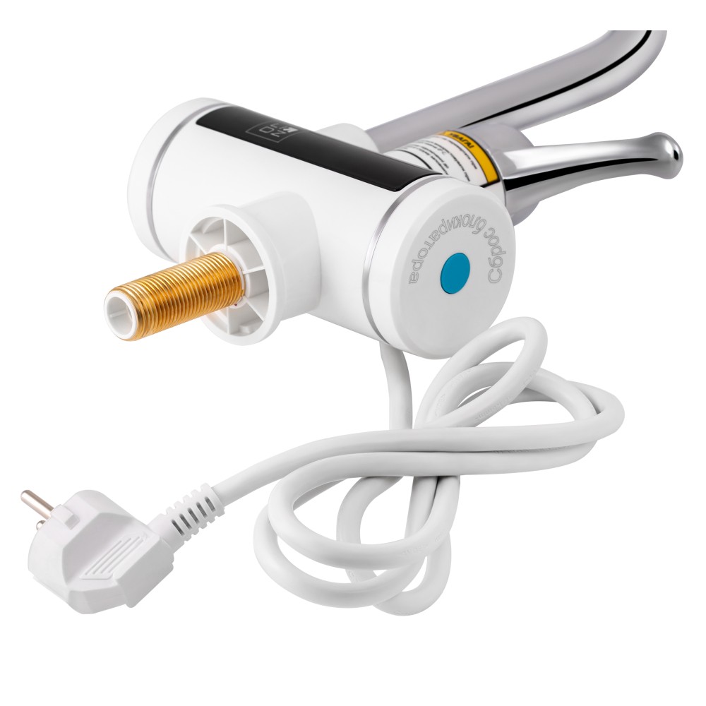 Проточный кран-водонагреватель кухонный для кухни Lidz Warm 058 White / Chrome (LDWAR058WCR24985)
