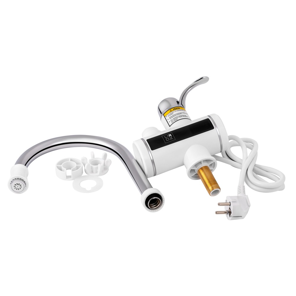 Проточный кран-водонагреватель кухонный для кухни Lidz Warm 058 White / Chrome (LDWAR058WCR24985)