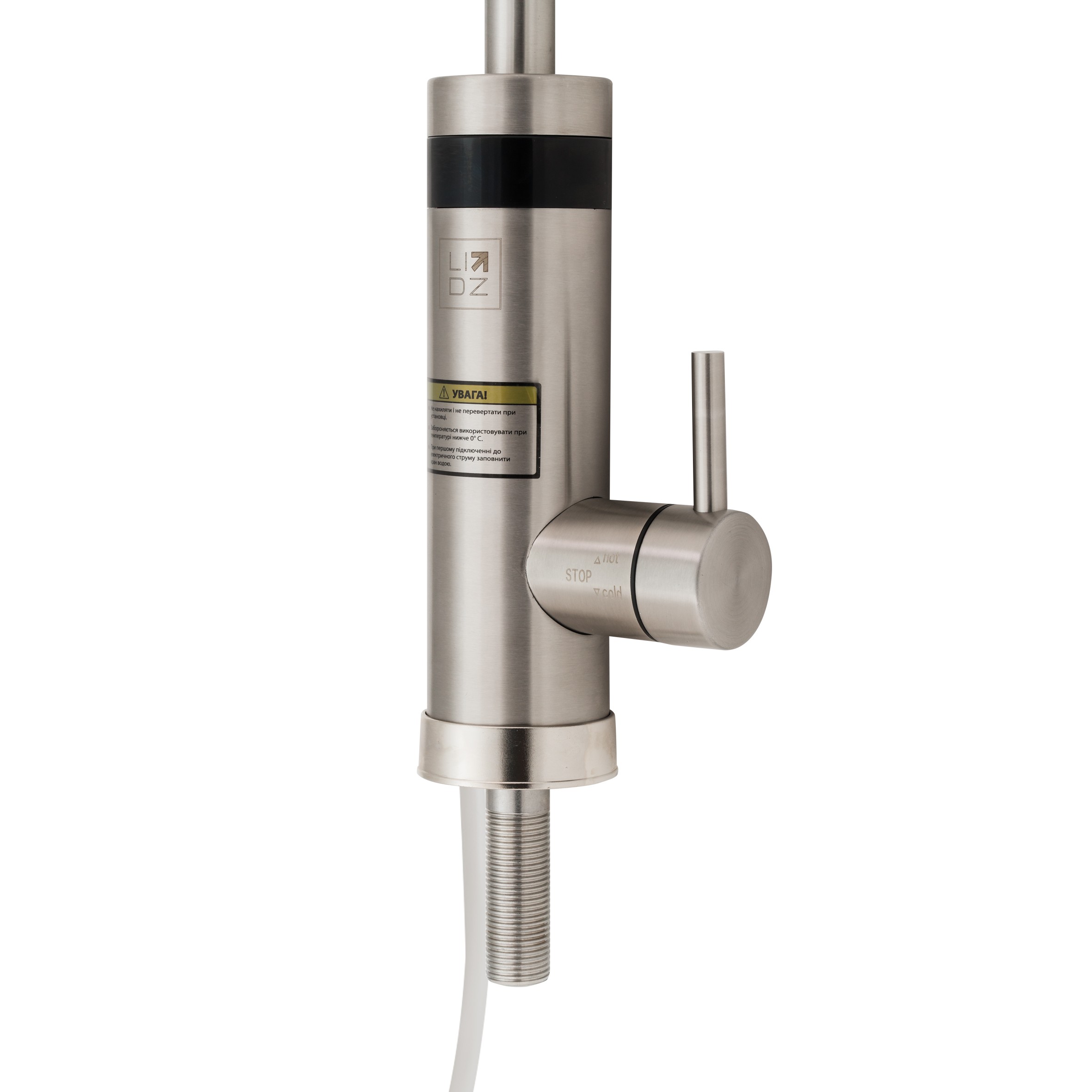 Проточный кран-водонагреватель кухонный для кухни Lidz Warm 060 Nickel (LDWAR060NKS35881)