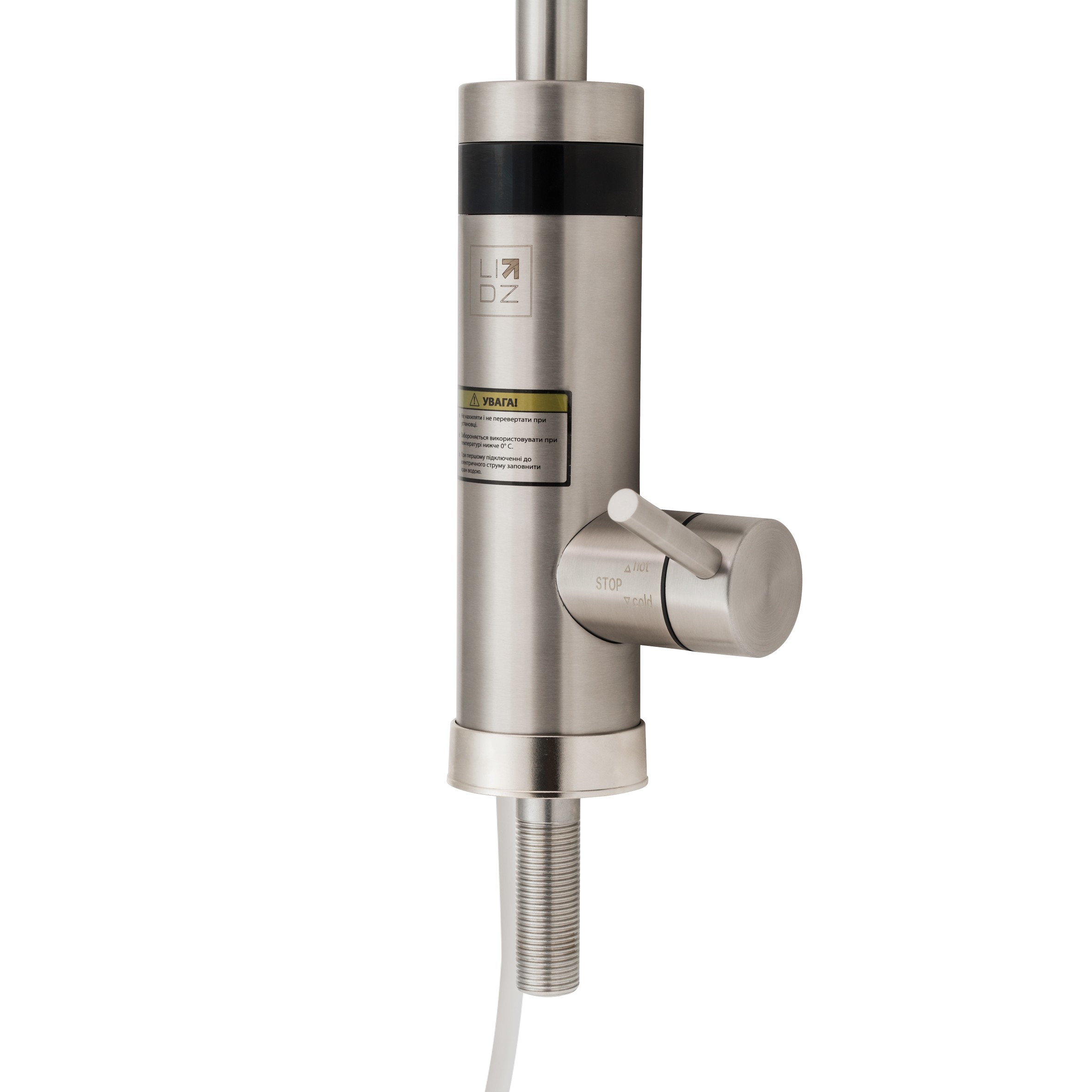 Проточный кран-водонагреватель кухонный для кухни Lidz Warm 060 Nickel (LDWAR060NKS35881)