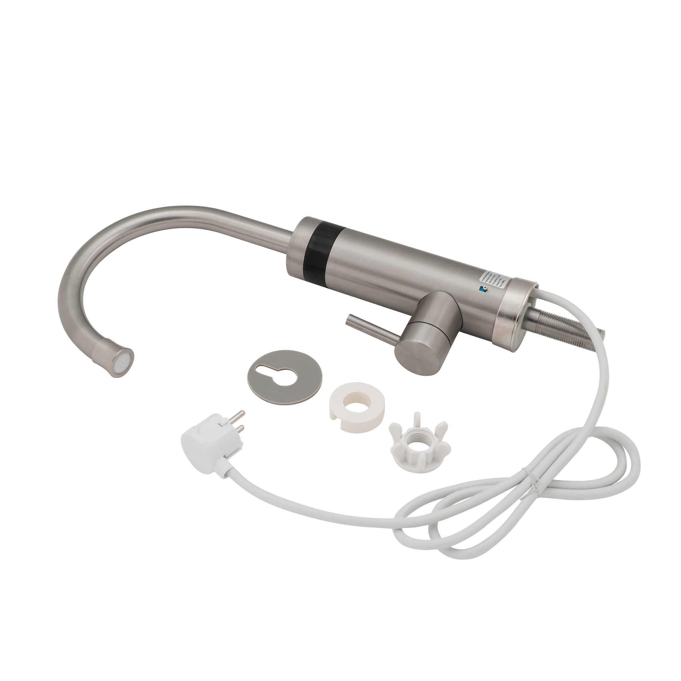 Проточный кран-водонагреватель кухонный для кухни Lidz Warm 060 Nickel (LDWAR060NKS35881)