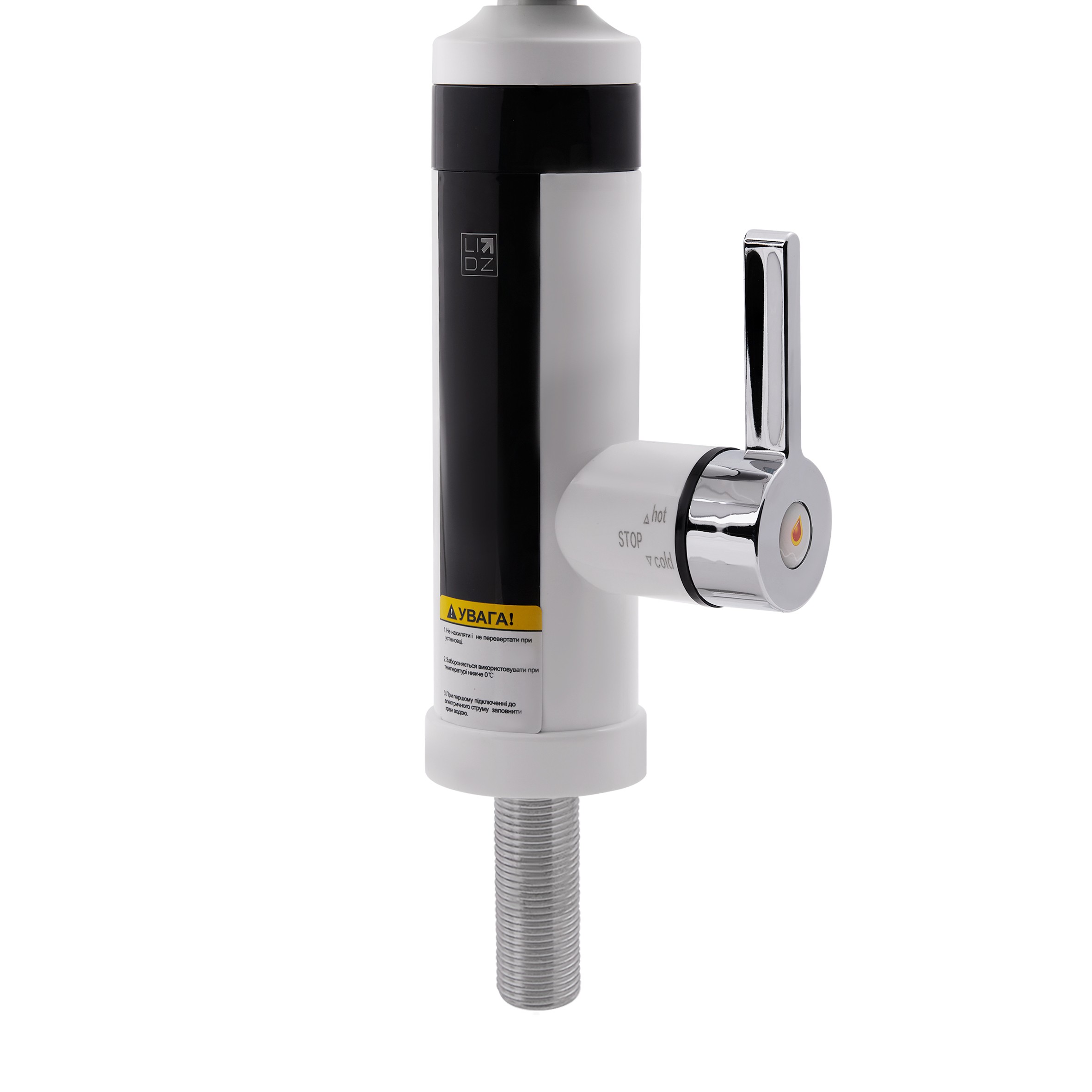 Проточный кран-водонагреватель кухонный для кухни Lidz Warm 061 White / Chrome (LDWAR061WCR35431)