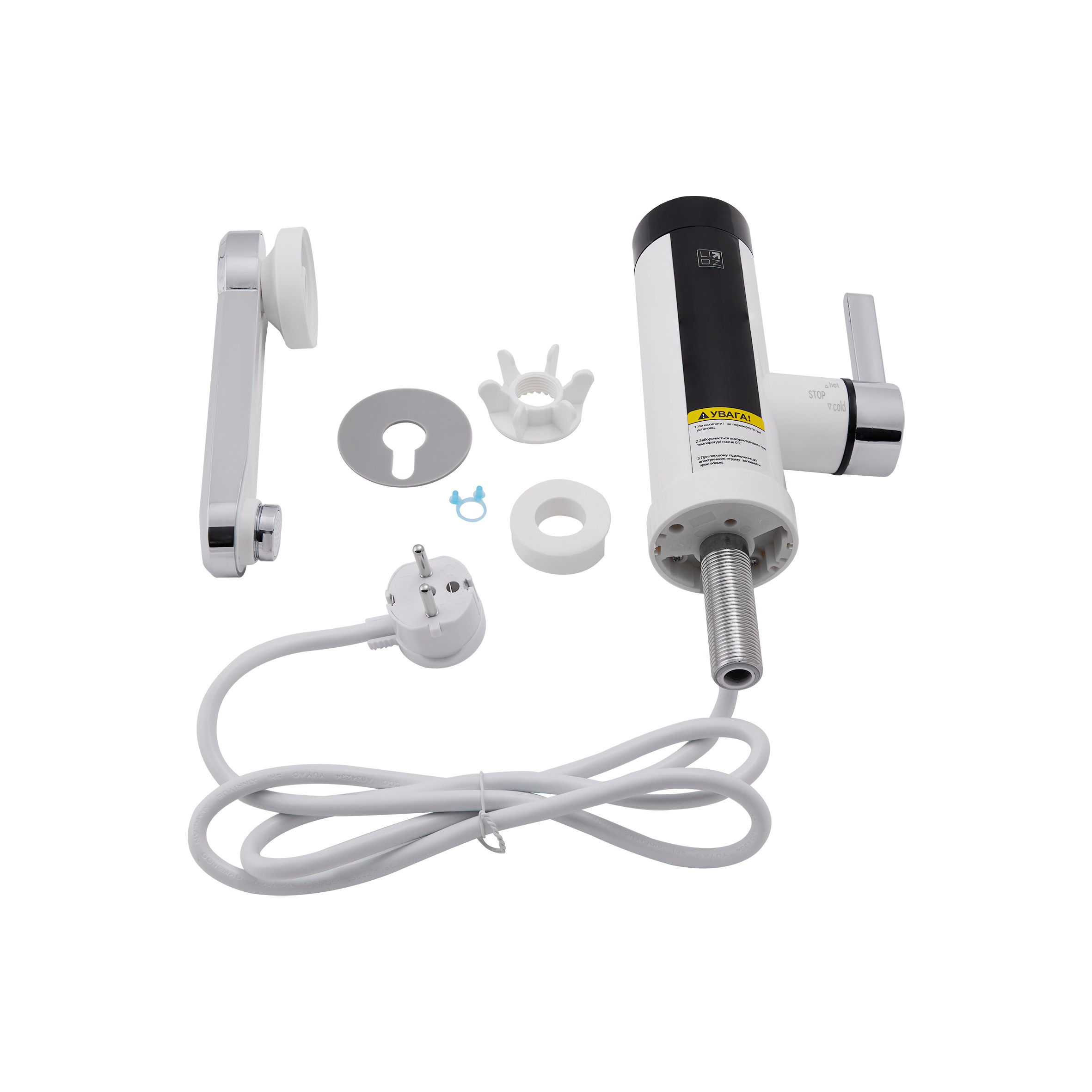 Проточный кран-водонагреватель кухонный для кухни Lidz Warm 061 White / Chrome (LDWAR061WCR35431)