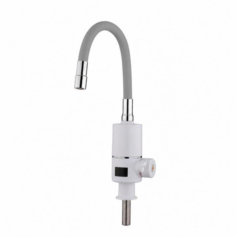 Проточный кран-водонагреватель с гибким изливом для кухни Lidz Warm 065 White/Grey (LDWAR065GRE49096)