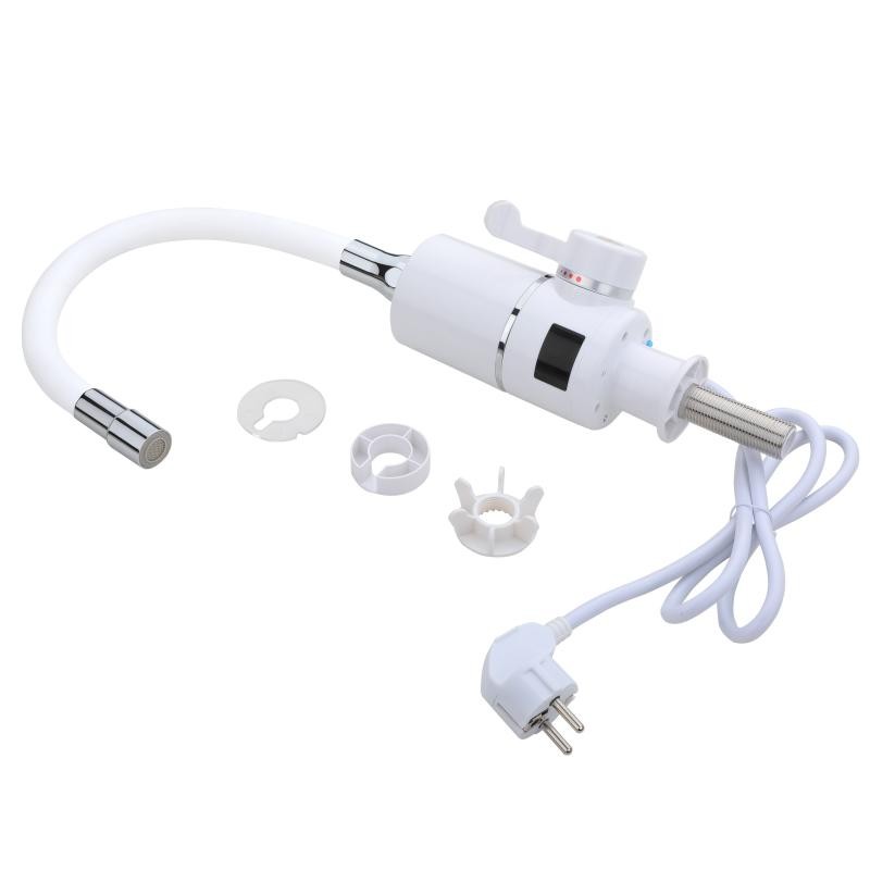 Проточный кран-водонагреватель с гибким изливом для кухни Lidz Warm 065 White/White (LDWAR065WHI49097)