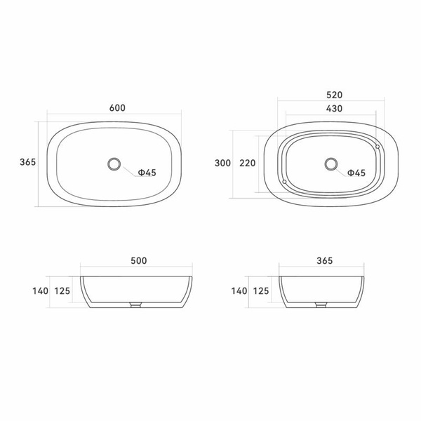 Раковина-чаша Qtap Cardinal 600 х 380 х 140 мм White (QT04116257W)