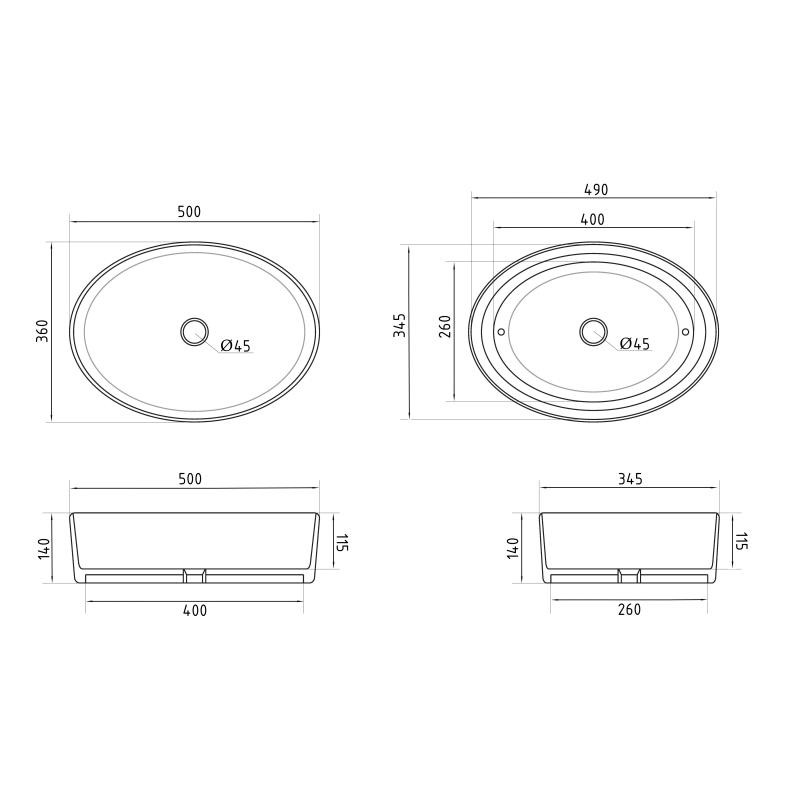 Раковина-чаша Qtap Kolibri 500x360x140 White (QT10116065W)