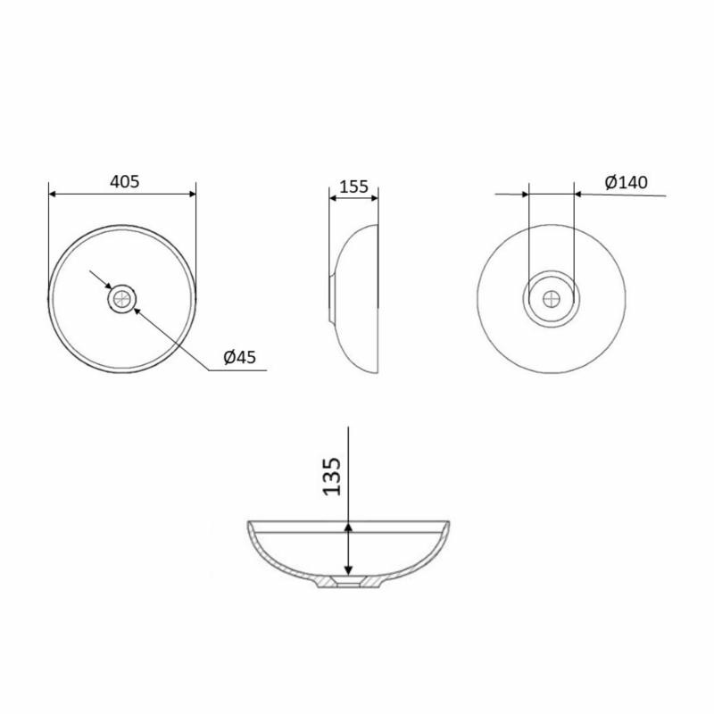 Раковина-чаша Qtap Owl 400х400х155 White (QT1911K53WN)