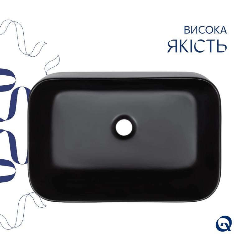 Раковина-чаша Qtap Scorpio 550 х 390 х 120 Matt black (QT14112243MBN)