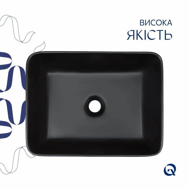 Раковина-чаша Qtap Tern 480х370х135 Matt black (QT176069MB)