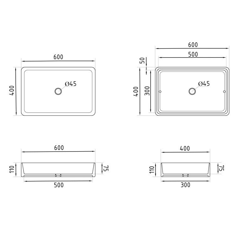 Раковина-чаша Qtap Tern 600x400x110 White (QT171180841W)