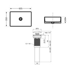 Раковина накладна Qtap Tern 610 x 350 x 135 мм, Stone grey, прямокутна, з донним клапаном (QTTER188SG49789)