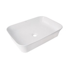 Раковина накладна Qtap Virgo N прямокутна без донного клапана WHITE (QT18116308W)