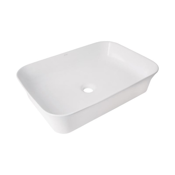 Раковина накладна Qtap Virgo N прямокутна без донного клапана WHITE (QT18116308W)