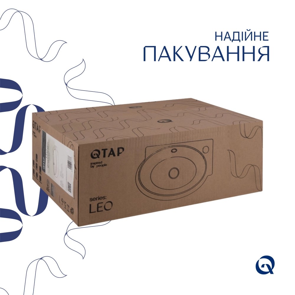 Раковина Qtap Leo права 430x285x160 White (QT11111008RW)
