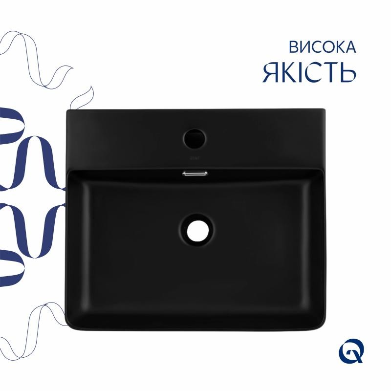 Раковина Qtap Nando LT 500 х 420 х 130 Matt black (QT12116146AMB)