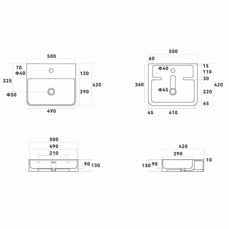 Раковина Qtap Nando LT 500х420х130 White (QT12116146AW)
