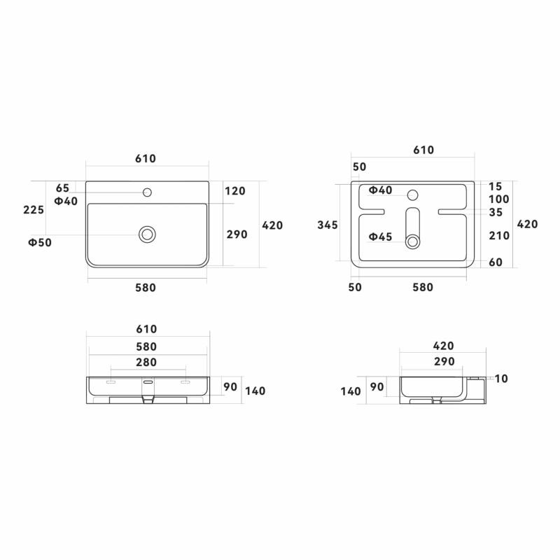 Раковина Qtap Nando LT 610х420х140 White (QT12116146W)