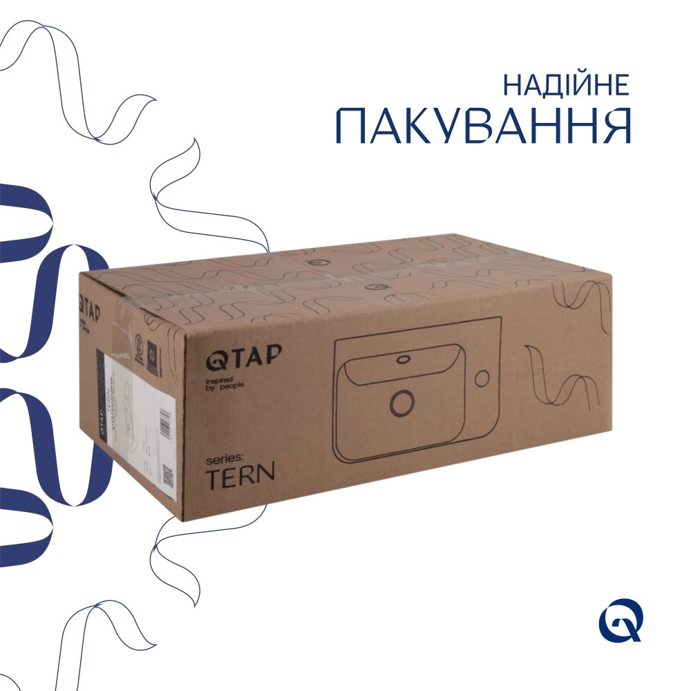 Раковина Qtap Tern права 450х250х158 White (QT1711H02RW)