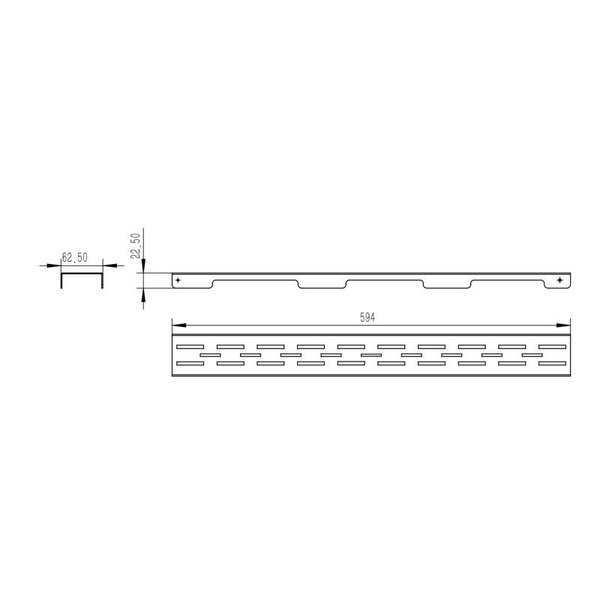 Решетка для линейного трапа Qtap Grate FD600 (BLA)