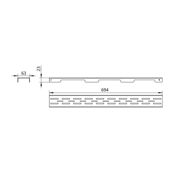 Решетка для линейного трапа Qtap Grate FD700 (BLA)