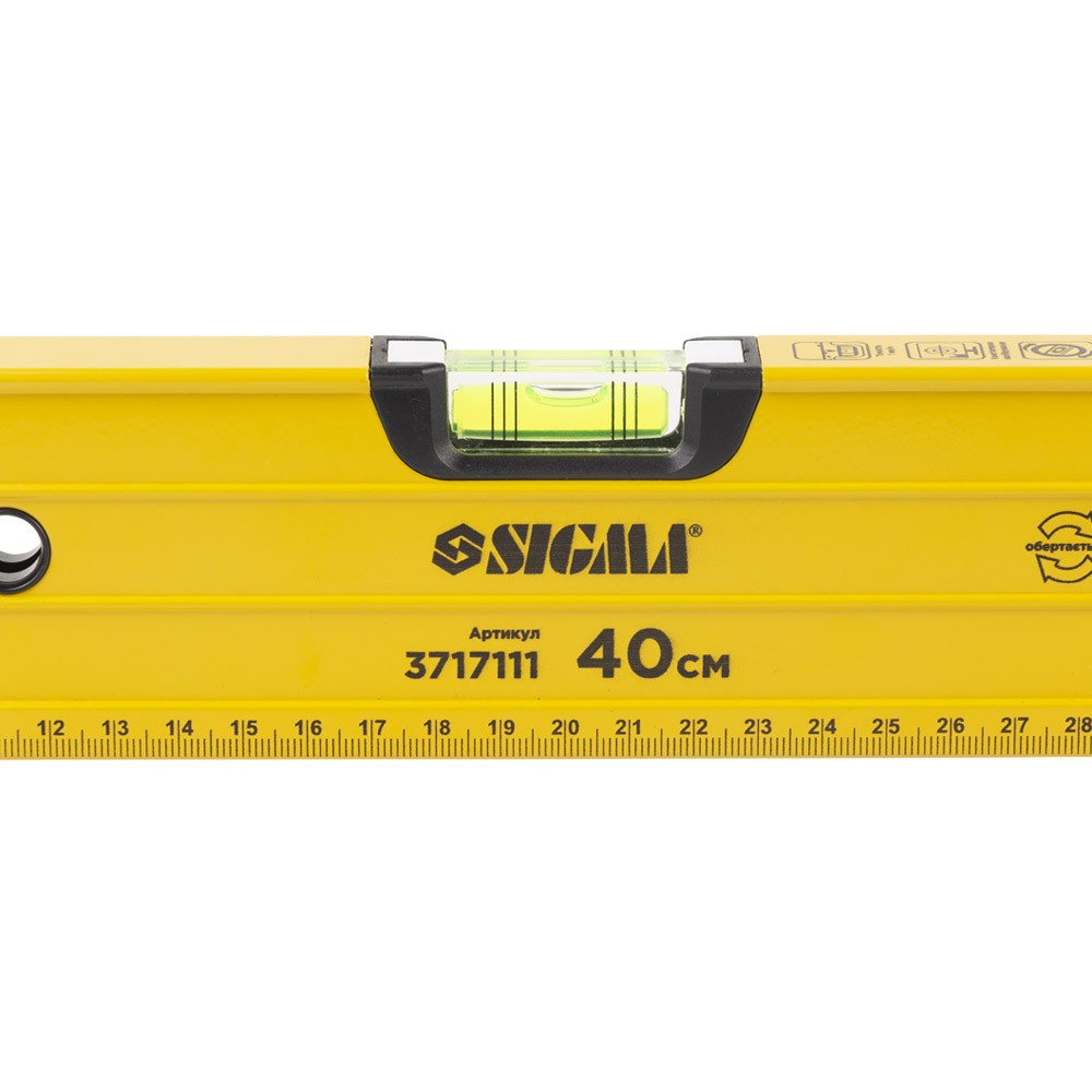 Уровень магнитный Sigma 3 капсулы + поворотная капсула без рукояток 40 см