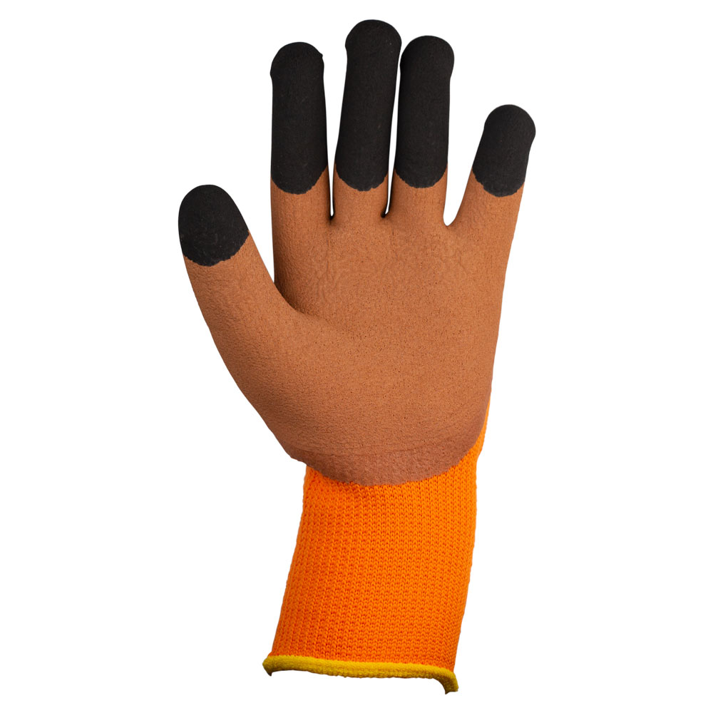 Рукавички Grad трикотажні з частковим латексним спіненим покриттям утеплені р10 (коричневий манжет) КРАТНО 12 парам