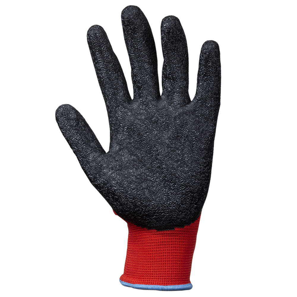 Перчатки Sigma трикотажные с частичным вспененным латексным покрытием р9 (черные, манжет)
