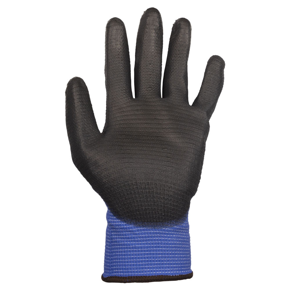 Рукавички Sigma трикотажні з частковим ПУ покриттям р10 (синьо-чорні манжет)