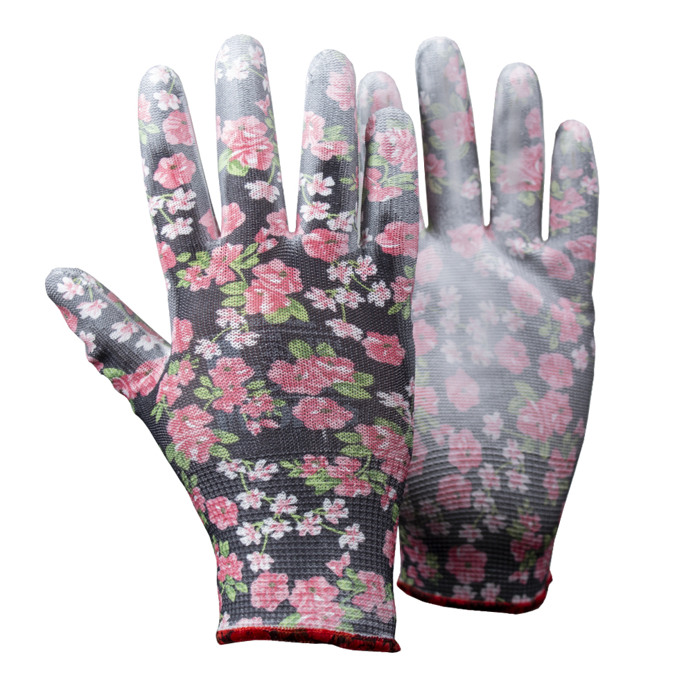 Рукавички Sigma трикотажні з частковим ПУ покриттям р7 (чорні, манжет)