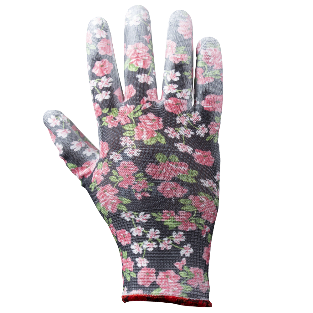 Рукавички Sigma трикотажні з частковим ПУ покриттям р7 (чорні, манжет)