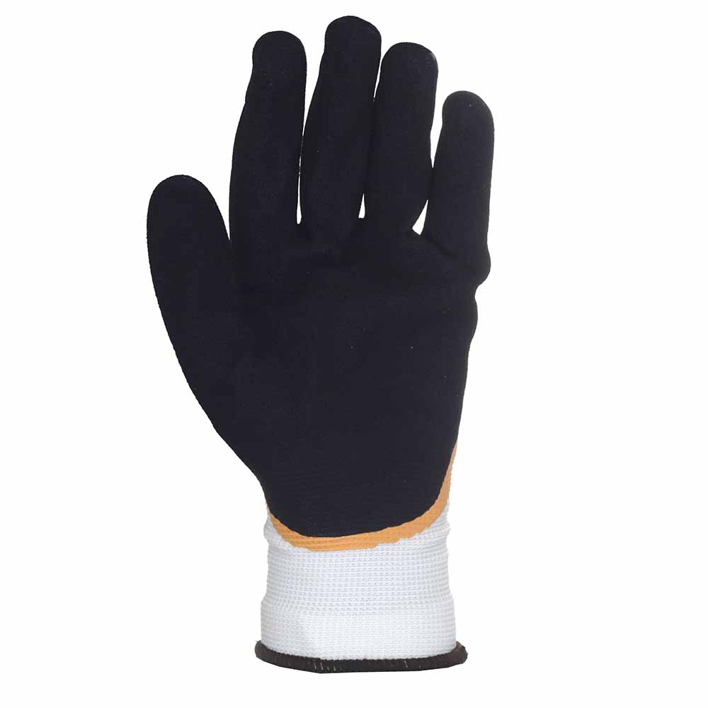 Рукавички Sigma трикотажні з подвійним латексним покриттям р9 (жовто-чорні, манжет)