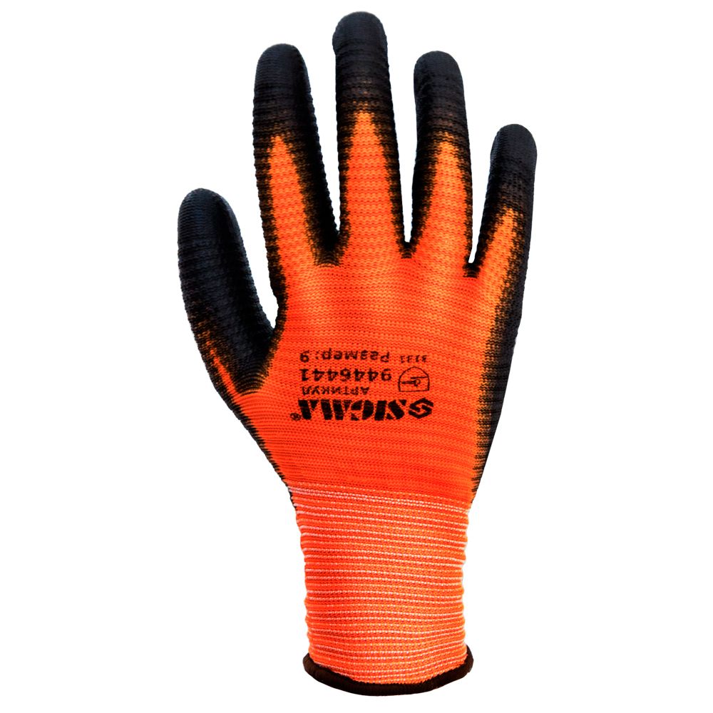 Рукавички Sigma трикотажні з ПУ покриттям р9 (манжет)