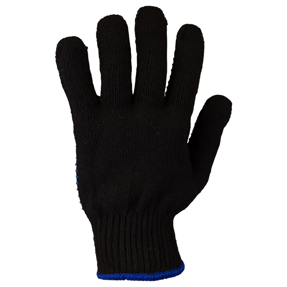 Рукавички Sigma трикотажні з ПВХ крапкою р10 Актив (чорні) КРАТНО 12 парам